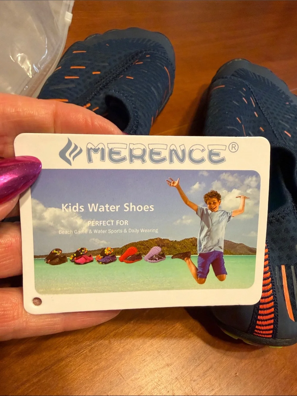 NEW Kids Navy and Orange Water Shoes